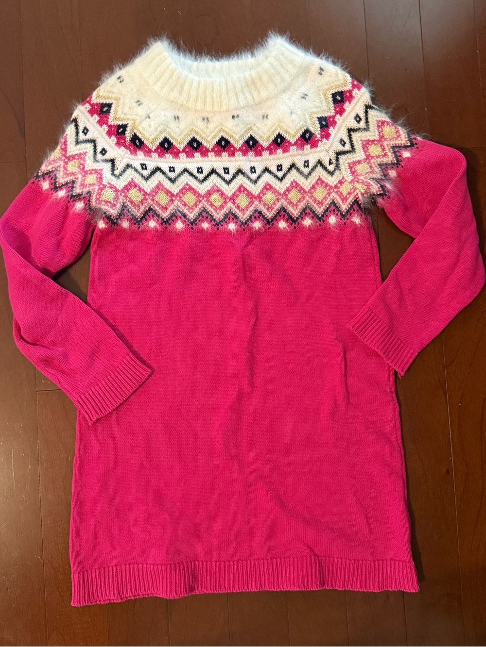 Gymboree Hot Pink Fair Isle Yoke Knit Dress